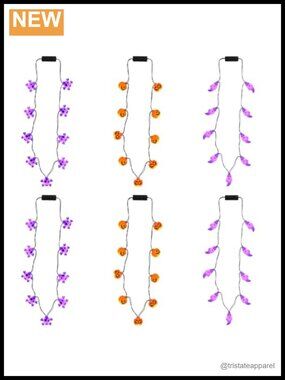 Light Up Necklace Halloween Party Trick or Treat LED Glow Jewelry